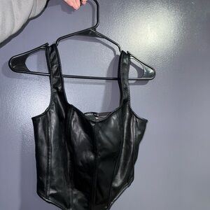 Sincerely Jules Black Faux Leather Top